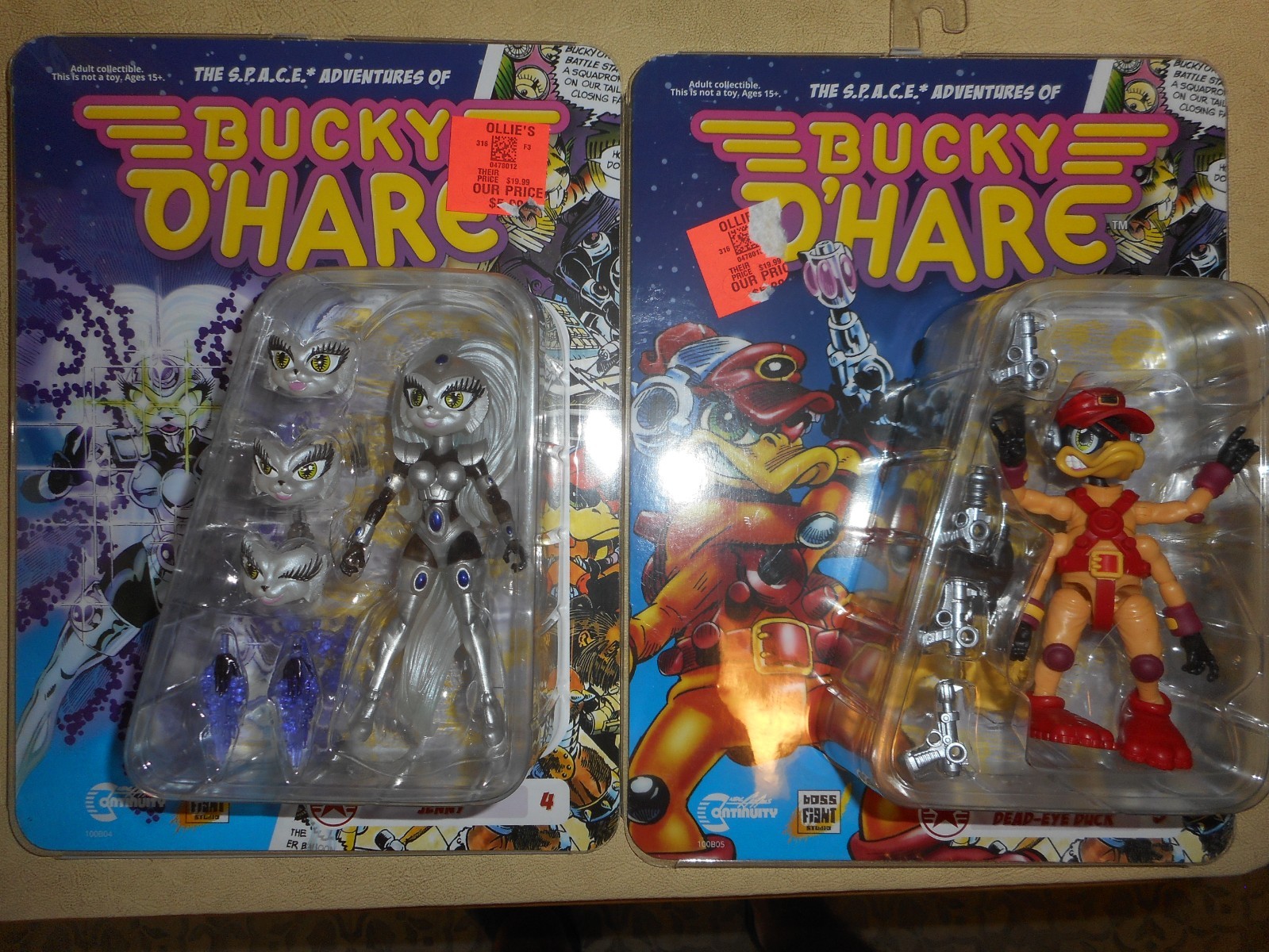 Bucky O’Hare Boss Fight Figure Lot of 2 Deadeye Duck & Astral Projection Jenny
