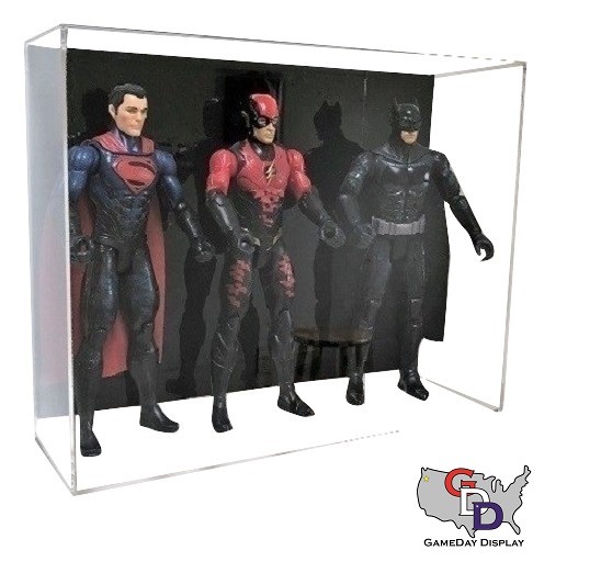 Acrylic Wall Mount Triple Action Figure Display Case Box 12&Prime; 1:6 Scale 1/6