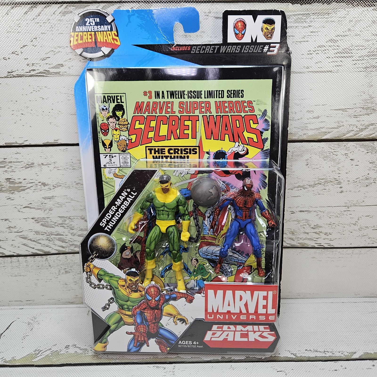Marvel Universe Comic Packs Secret Wars Spider-Man Thunderball 2 Pk 3.75&Prime; Figure