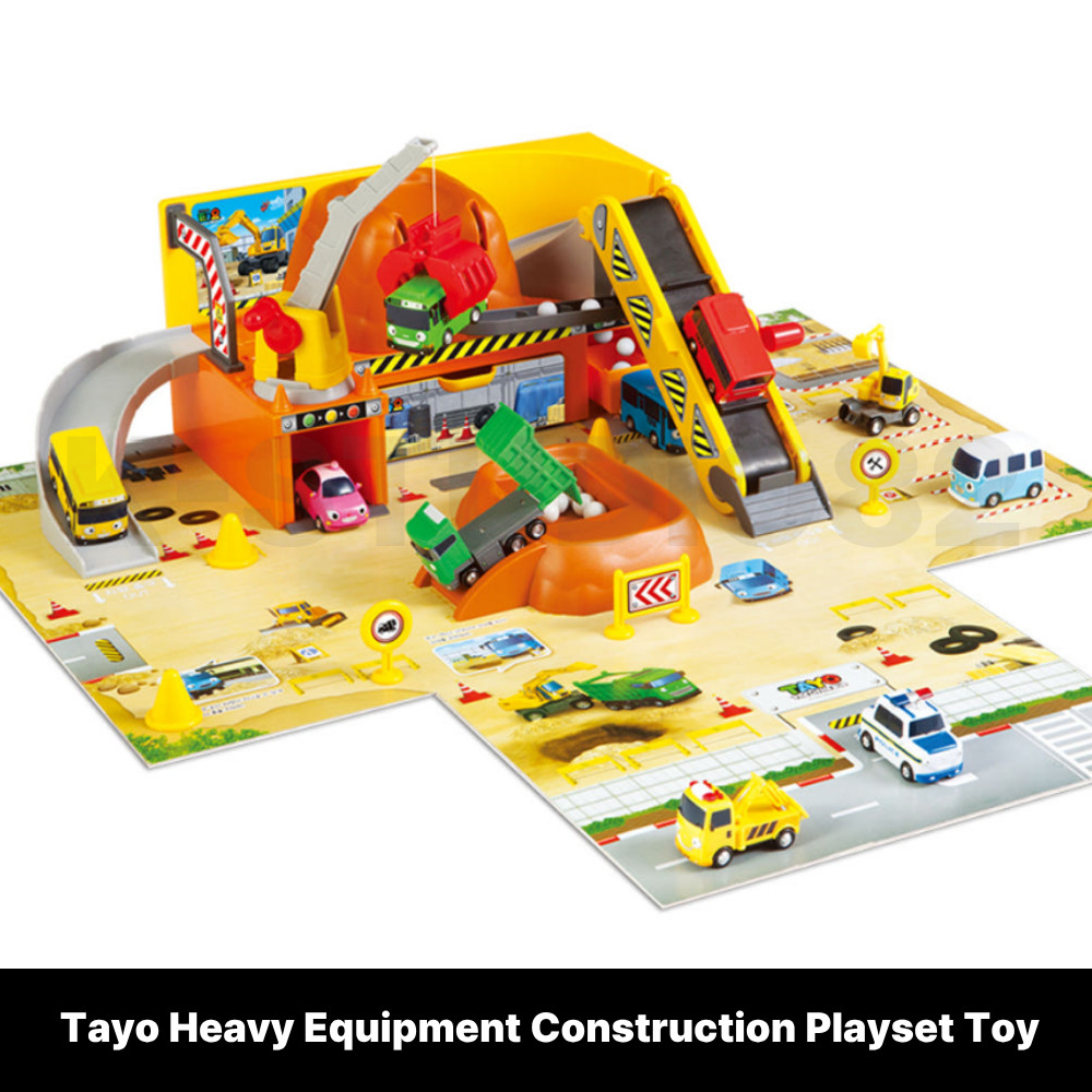 TAYO The Little Bus Construction Play Set Heavy Equipment Kids Activity Toy Gift