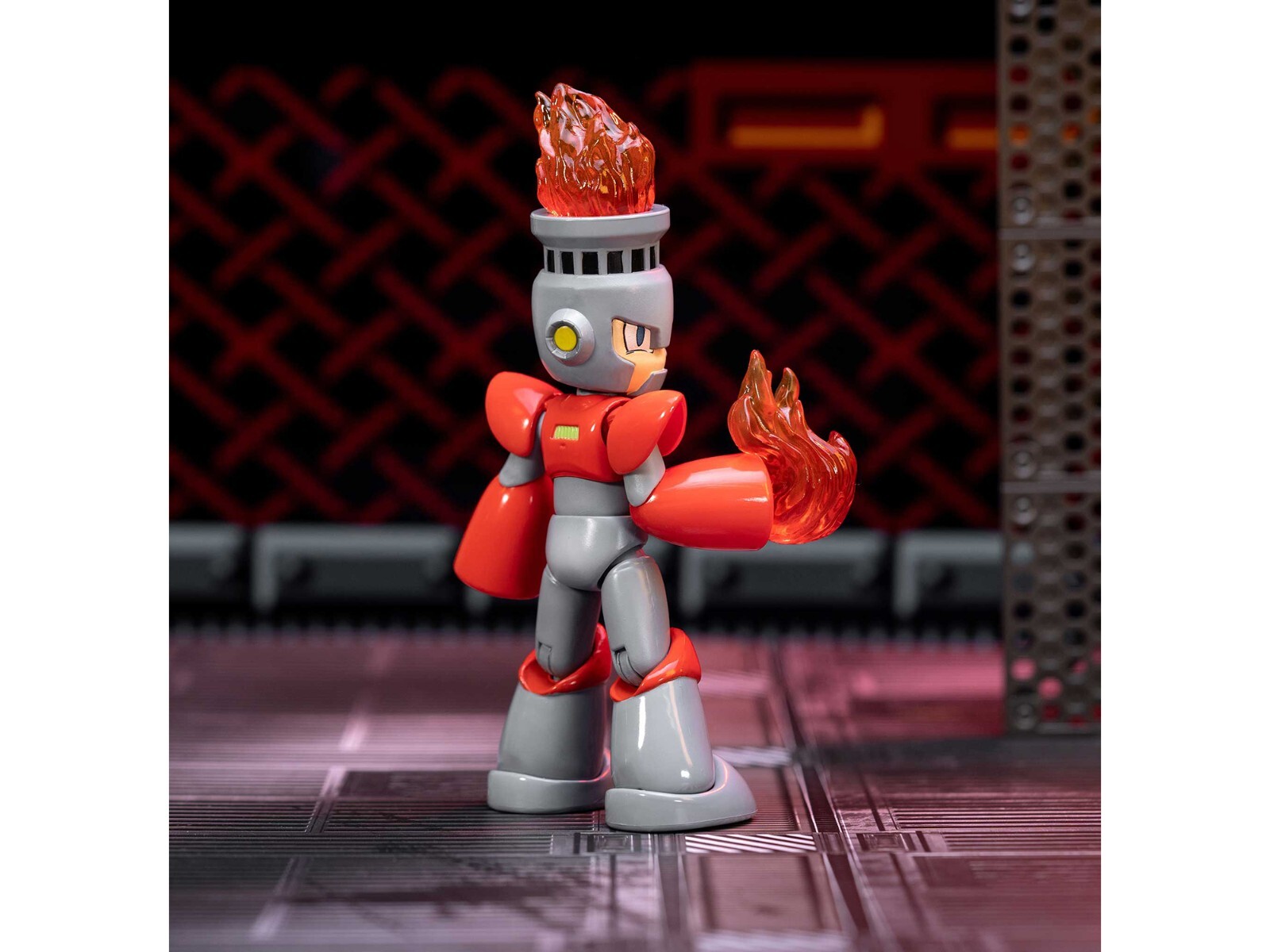 FIRE MAN 5.5&Prime; MOVEABLE FIGURE W/ACCESSORIES & ALTERNATES MEGA MAN BY JADA 34222