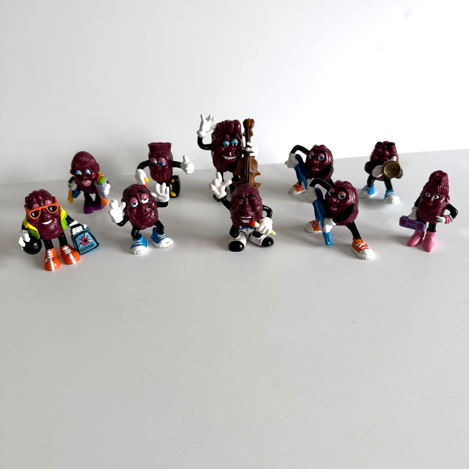 Vintage 80s California Raisins Figures Lot Of 10 Band Music Bowling Skateboard