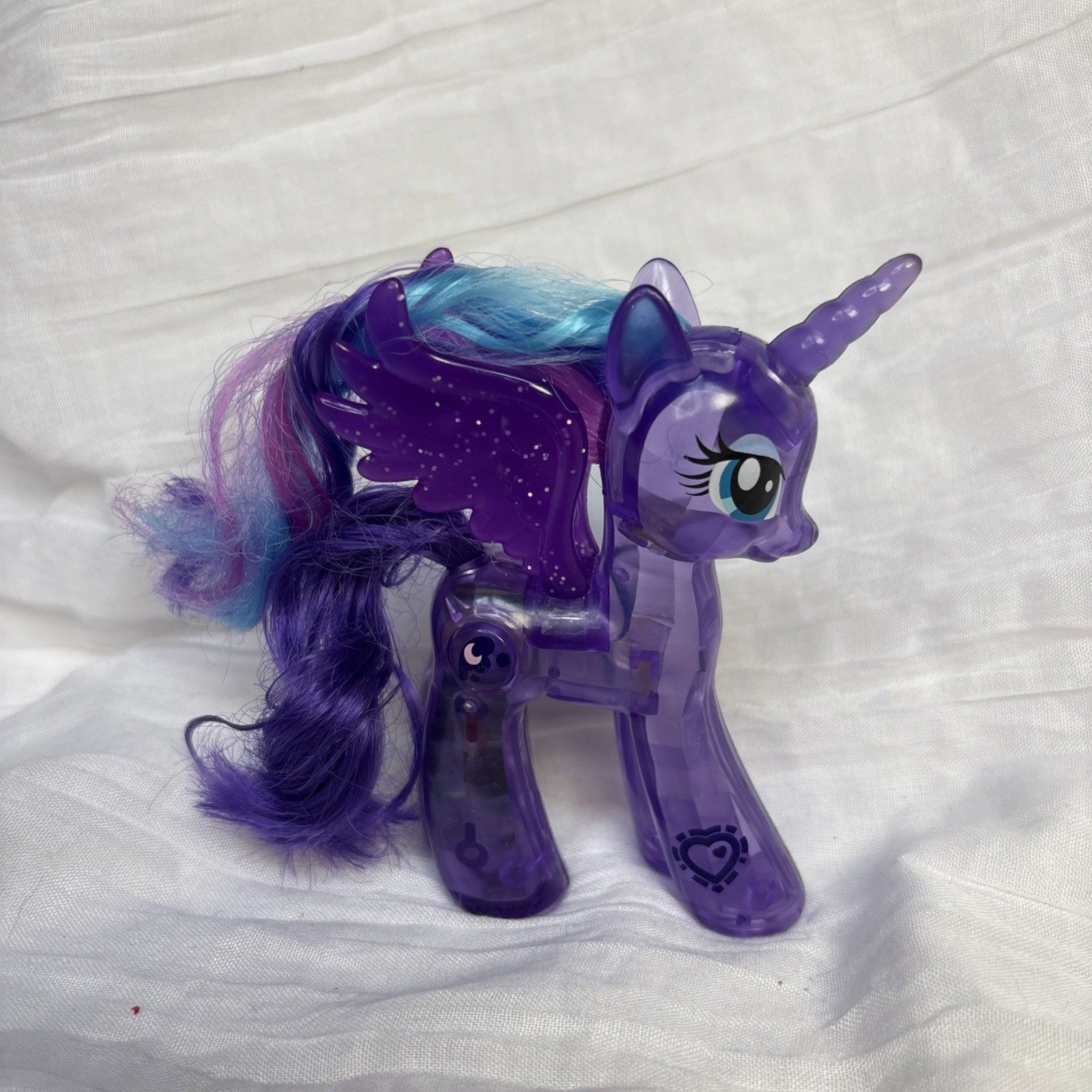 My Little Pony G4 Water Cuties Luna 4in Purple Unicorn Pegasus Moon Light up