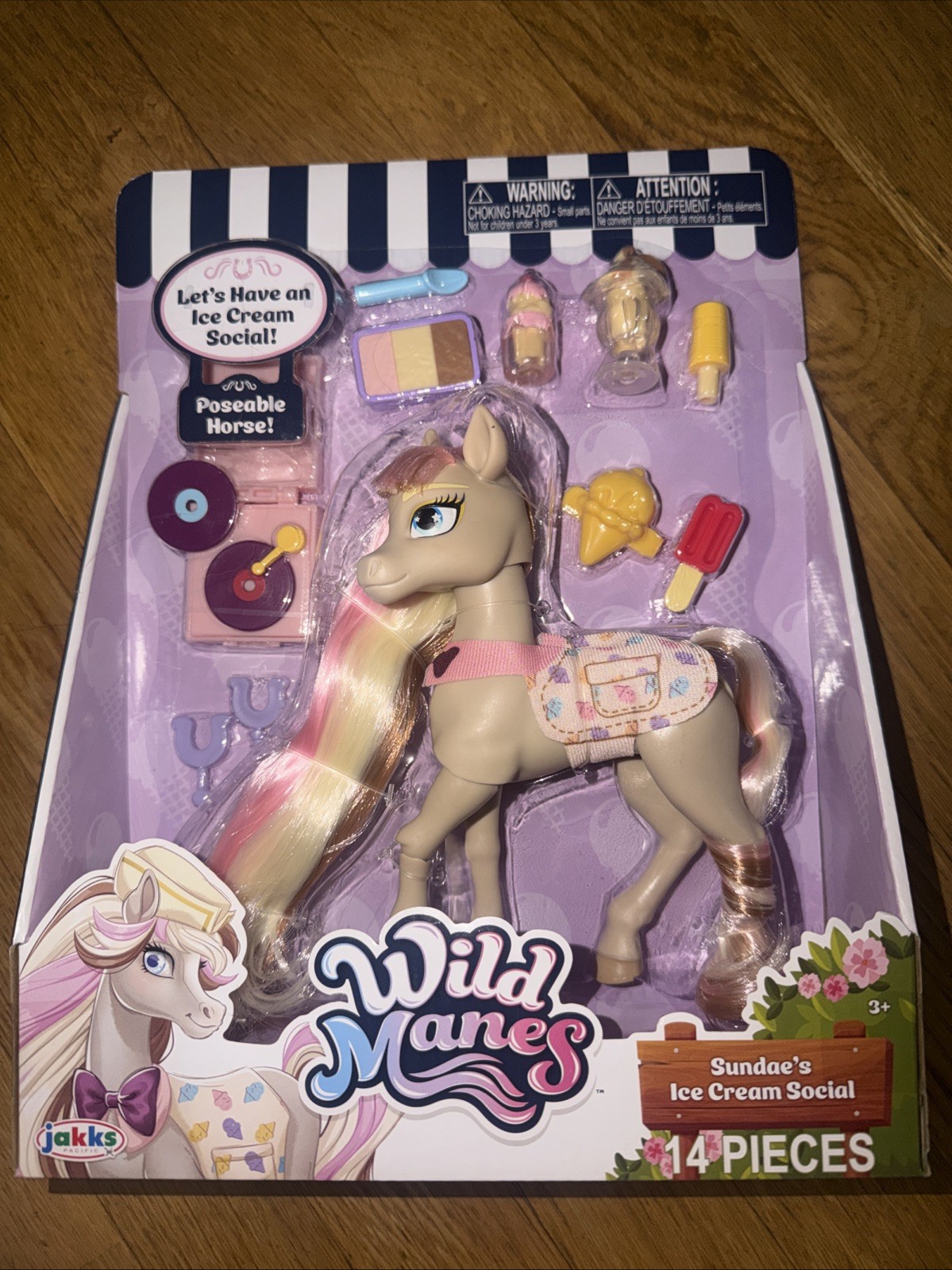 Wild Manes Sundae&rsquo;s Ice Cream Social Poseable Horse Pony Toy 14 Pieces – NIB