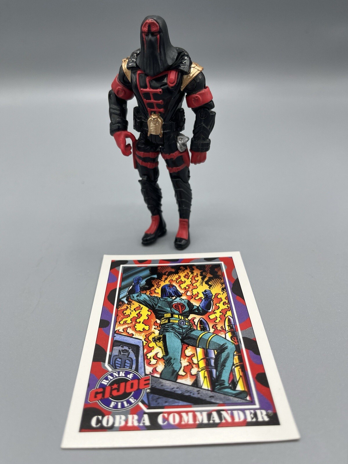 Hasbro 2001 Cobra Commander 3 3/4 » Excellent Condition figure And Trading Card