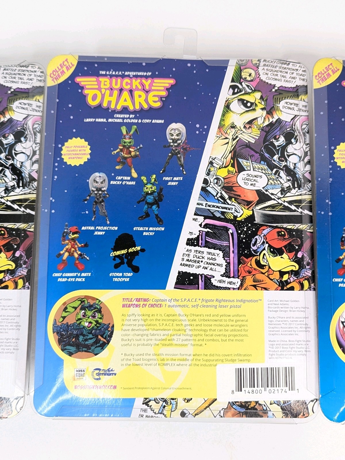 3 Bucky O&rsquo;Hare Action Figures Dead-Eye Duck Jenny Boss Fight Studio 2017 New