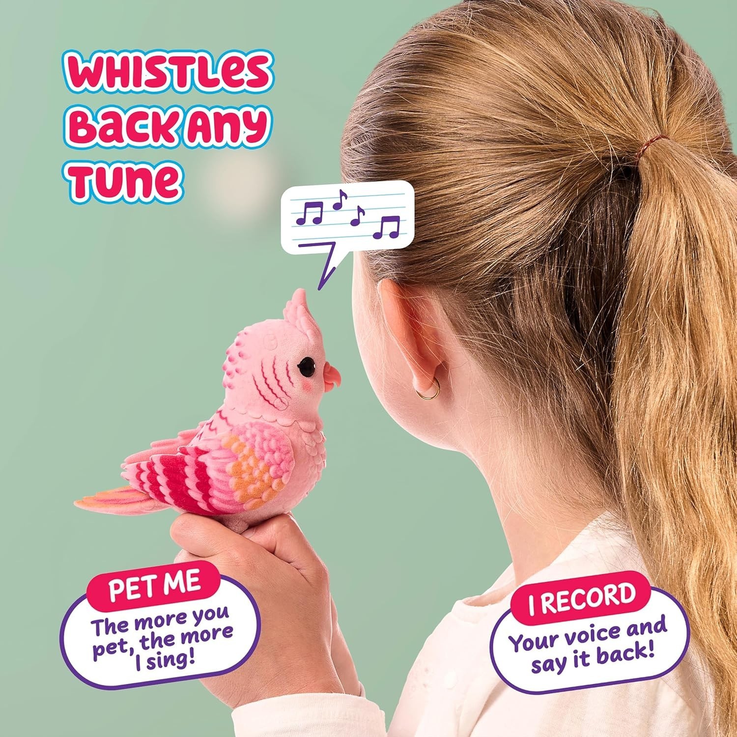 Talking Bird Toy with Cage, Interactive Voice Repeating Toy for Kids, 20