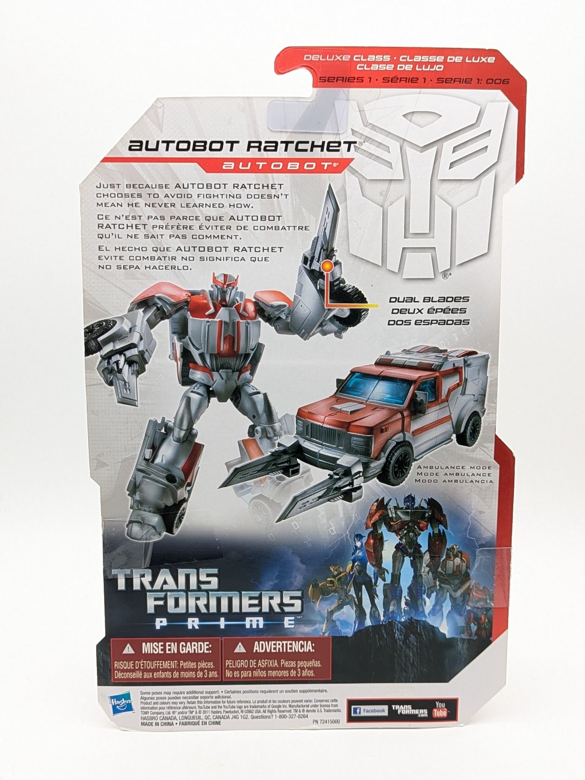 Transformers Prime Robots in Disguise Autobot Ratchet 2011 Brand New SEALED!