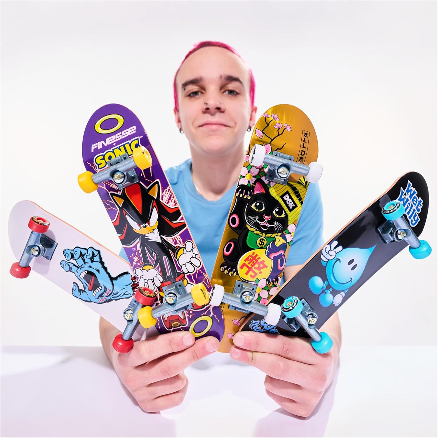 TECH DECK, Santa Cruz Handboard; Authentic Mini Skateboards, Kids Toys for Boys