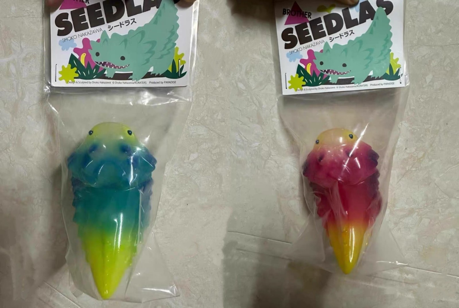 SHOKO NAKAZAWA BROTHER SEEDLAS T9G Blue & Purple Yellow Vinyl Figure SOFUBI-2Pcs