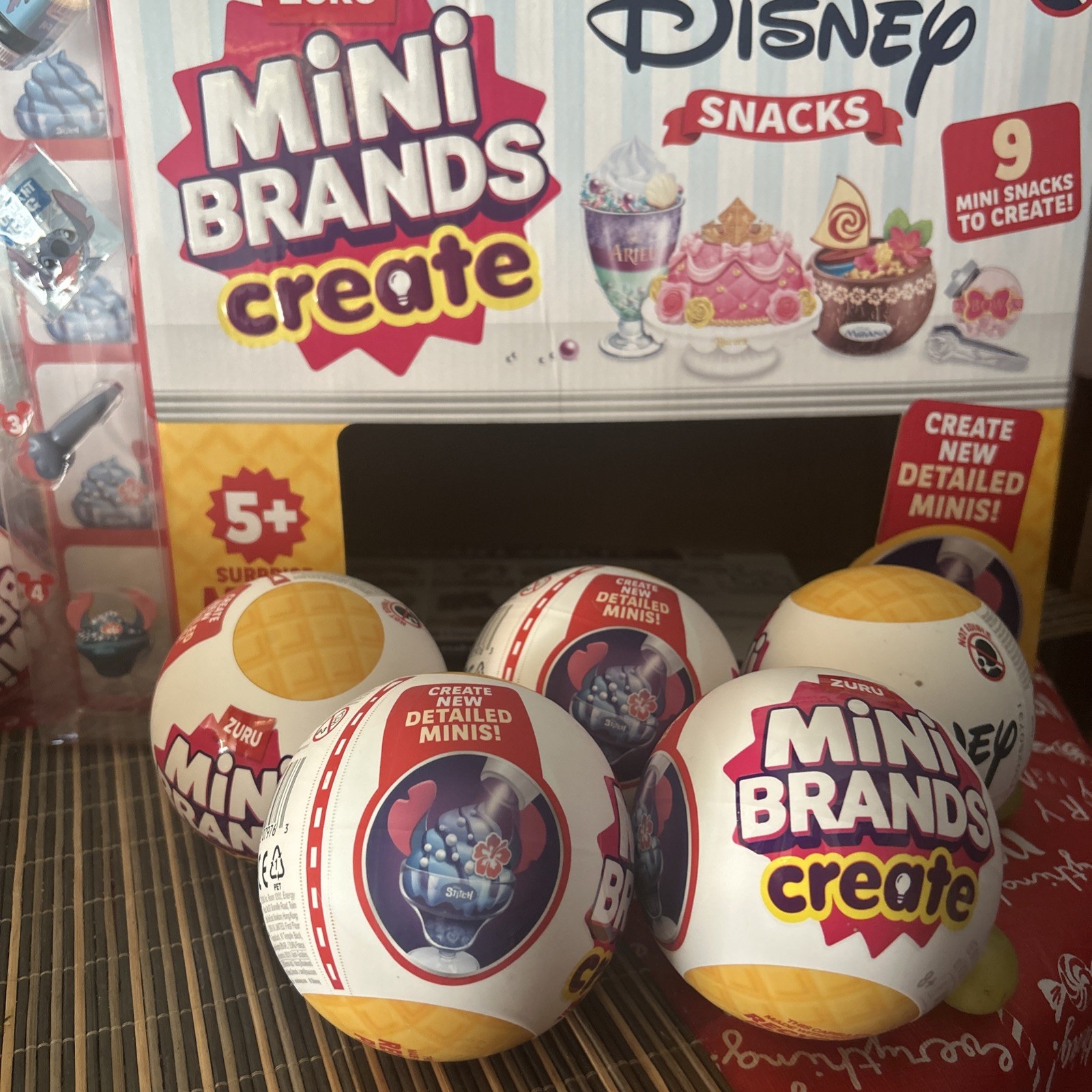 2025 ZURU MINI BRANDS CREATE DISNEY SNACKS (Set 5 Sealed Balls) Collectible