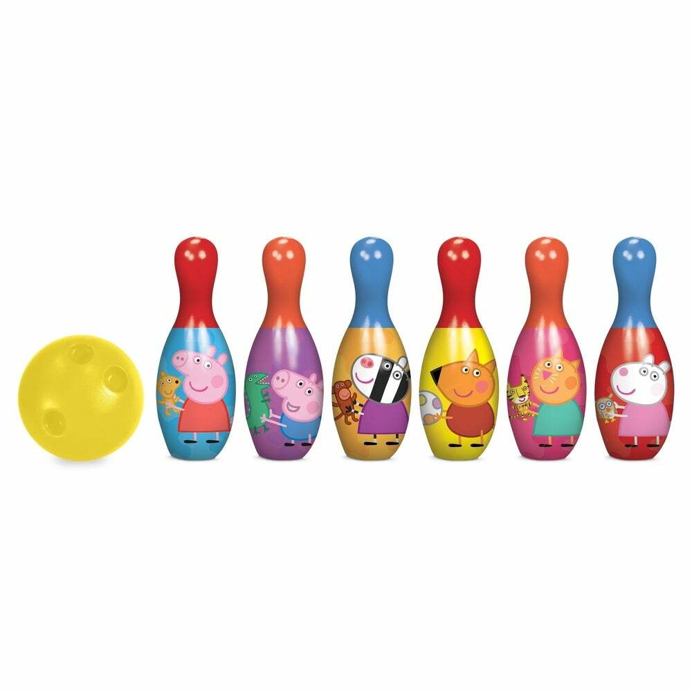 PEPPA PIG Bowling Set Toy Gift Set Kids Girls Indoor Outdoor Fun 6 Pins 1 Ball