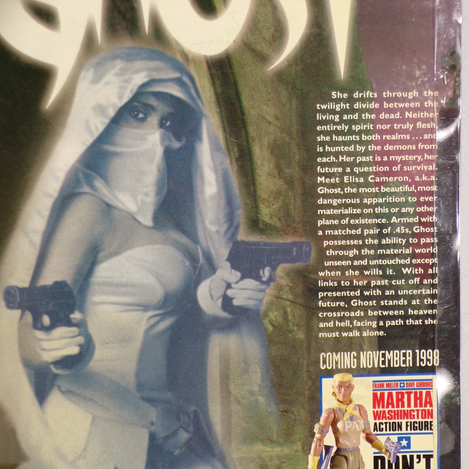 Dark Horse Comics GHOST Action Figure 1998 with Exclusive Ghost Comic Book