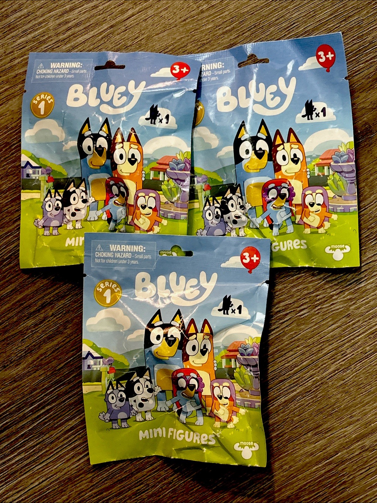 Bluey NEW Mini Figures Series 1 Individually Sealed Lot of 3 Different Figures