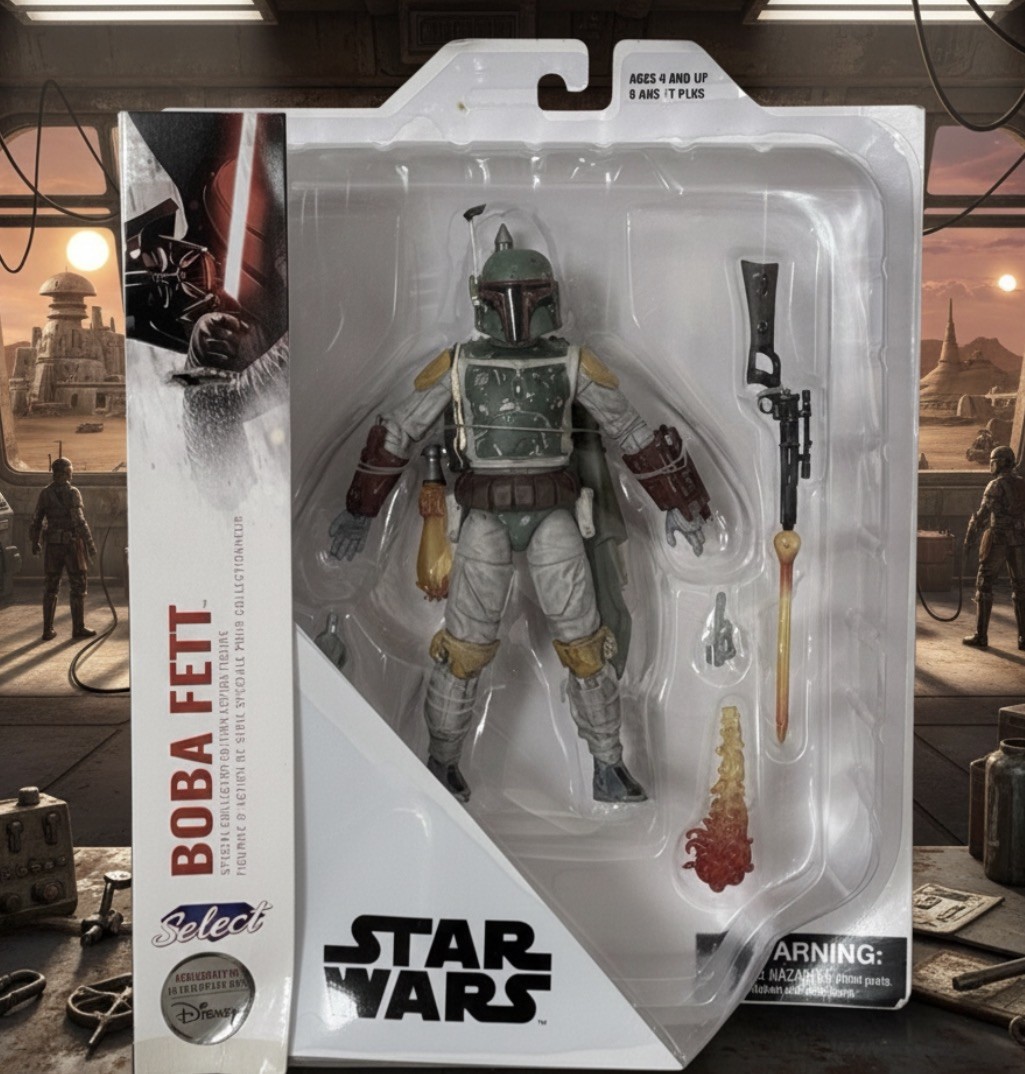 Star Wars Diamond Select Boba Fett 7&Prime; Figure Disney Store Exclusive Brand New