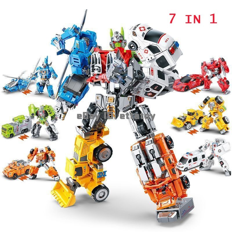 Transformation Robot 7in1 Combiner 10&Prime; Action Figure Deformabl Toy Gift Boxed