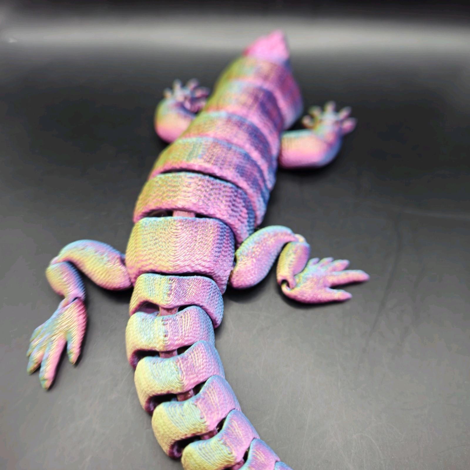 Tegu Lizard Articulated Figure 3D Printed Collectable Multi Color 10&Prime;