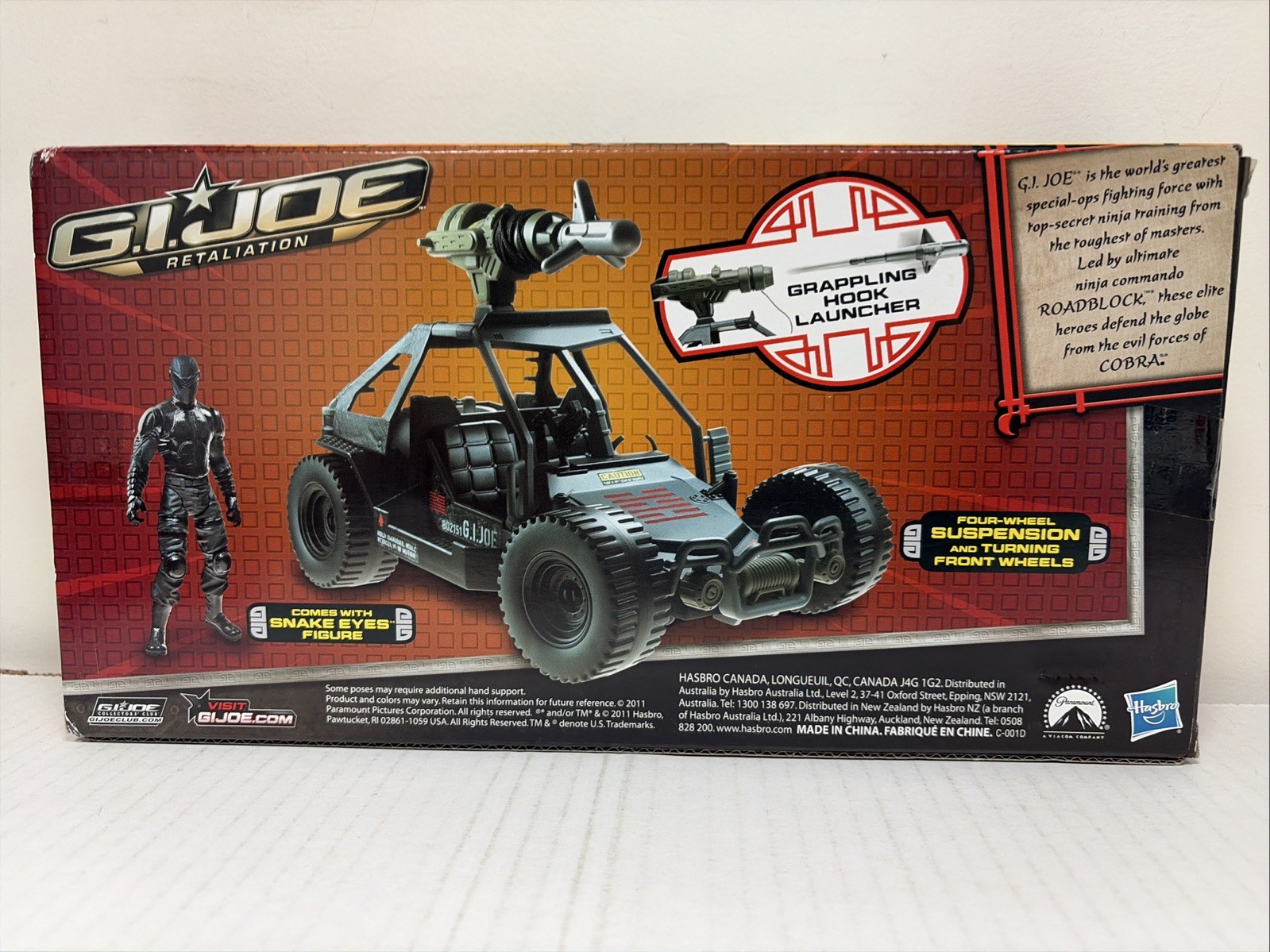GI Joe Ninja Commando 4×4, AWE Striker, Retaliation, Snake Eyes, 2011, New, MISB