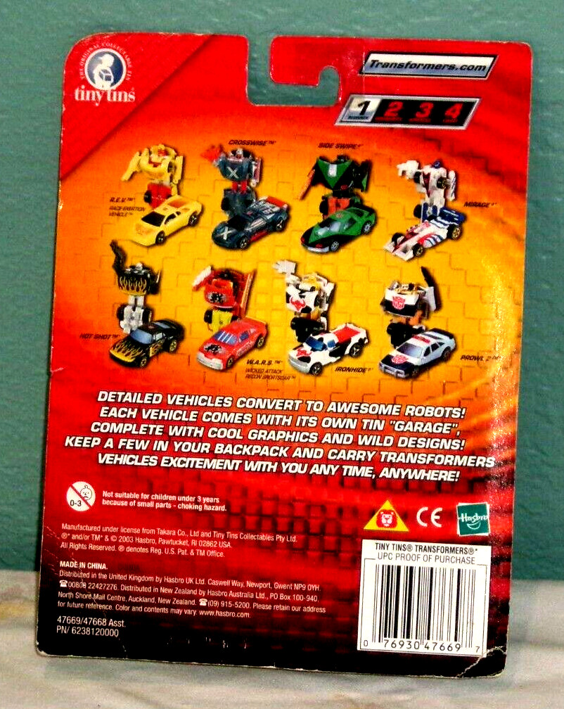 2003 Transformers Tiny Tins R.E.V. Collectible Tin Sealed/New 47669