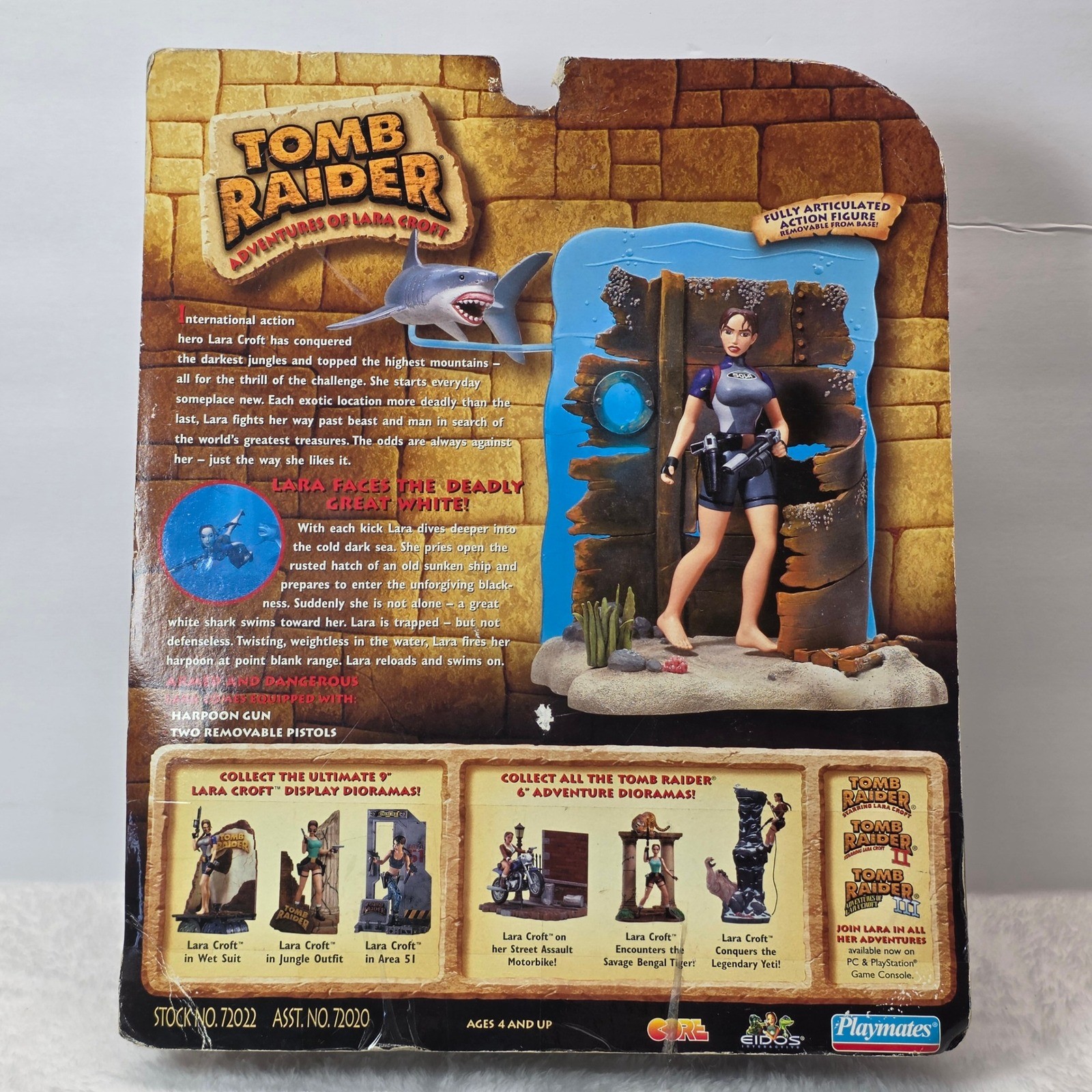 Tomb Raider Adventure Of Lara Croft Deep Sea Shark Action Figure, Playmates 1999