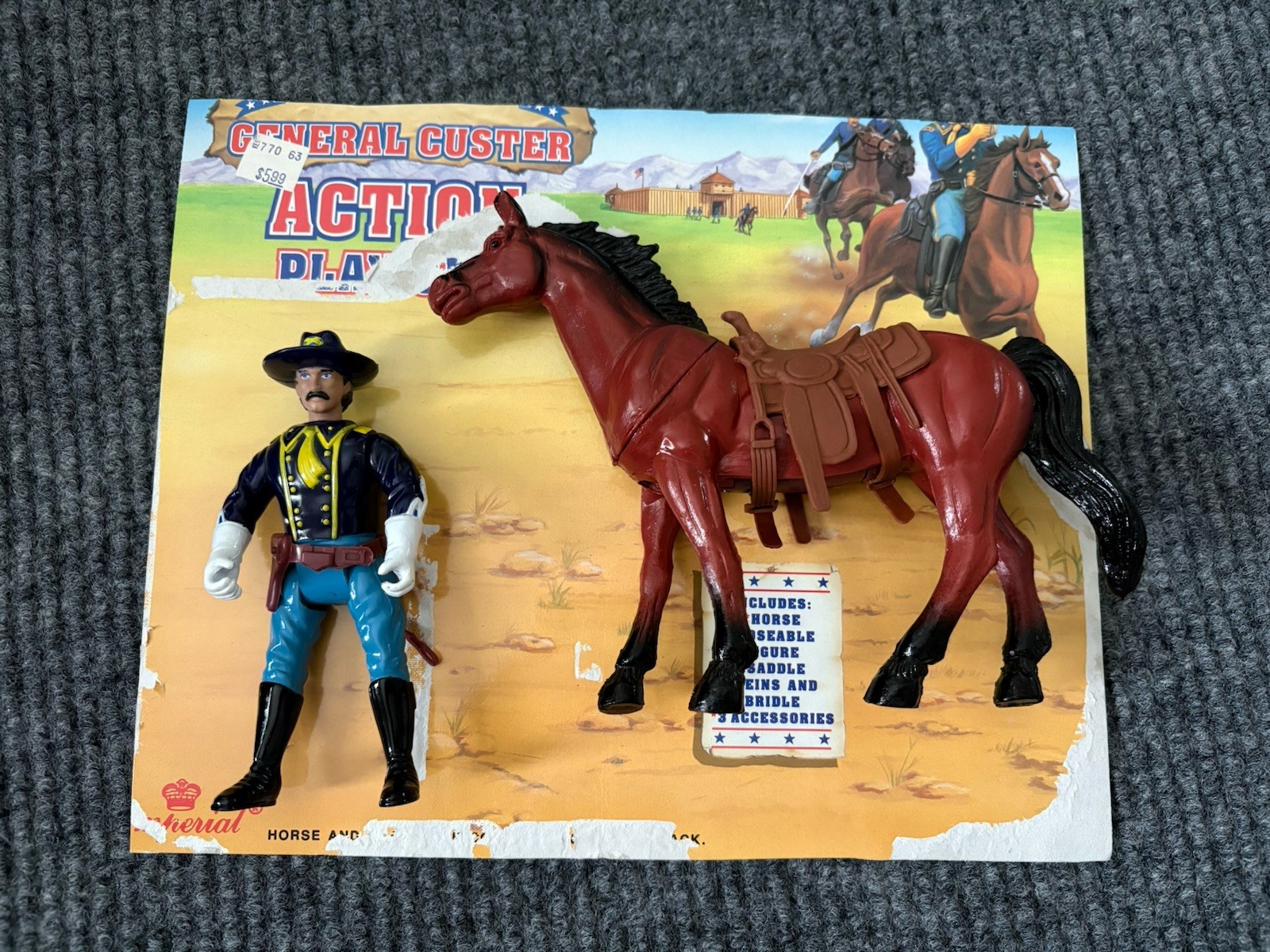 Legends Of The Wild West General Custer and Horse Playset Imperial Toys 1991
