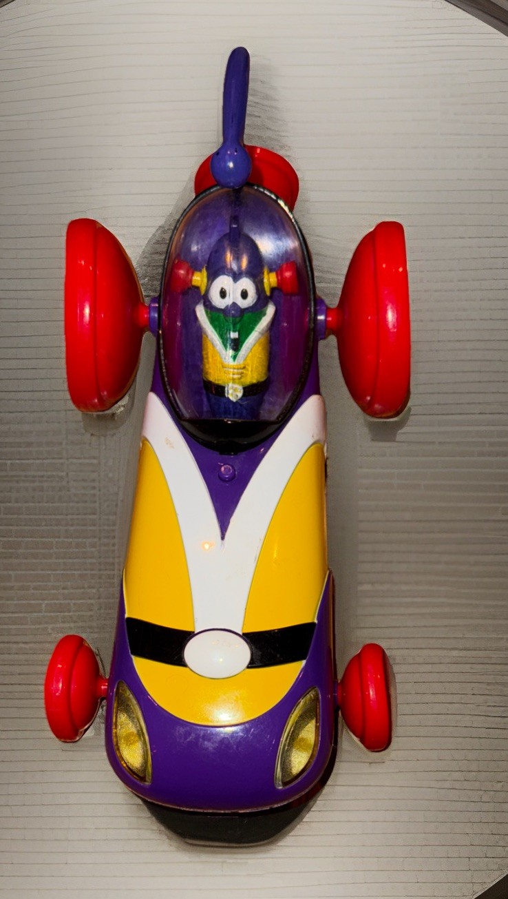 VeggieTales Larry Boy Larry-Mobile Car – Blue Box, Lights and Sounds, WORKS!!!