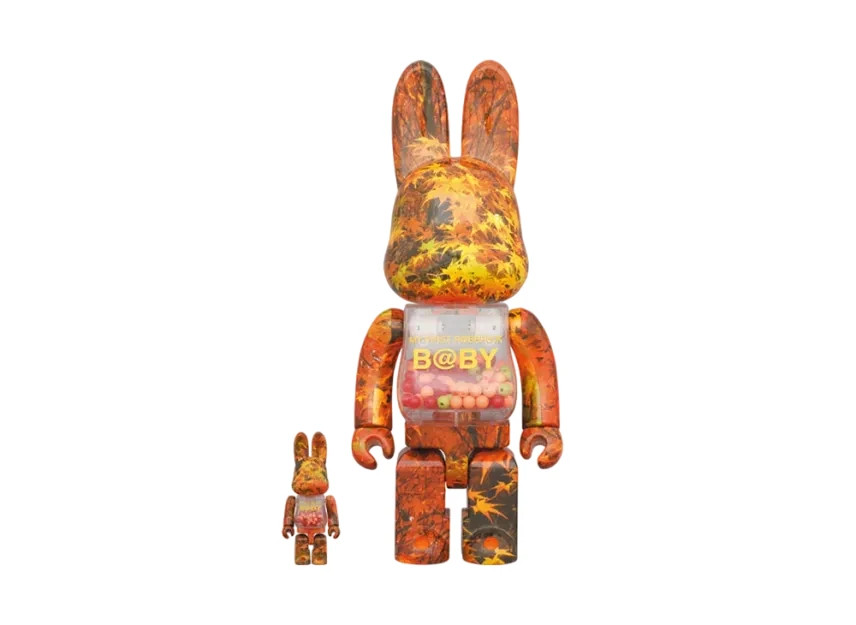 Bearbrick MY FIRST R@BBRICK B@BY 100％ & 400％ AUTUMN LEAVES Ver.