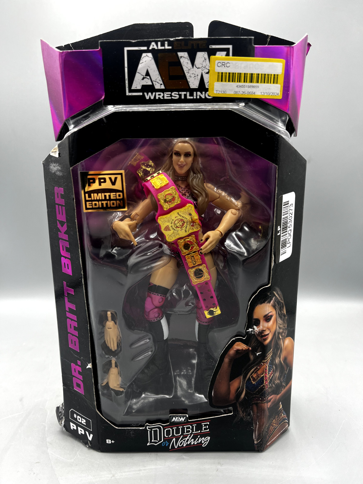 AEW Double or Nothing Dr Britt Baker #02 PPV Limited Figure NEW Damaged Box