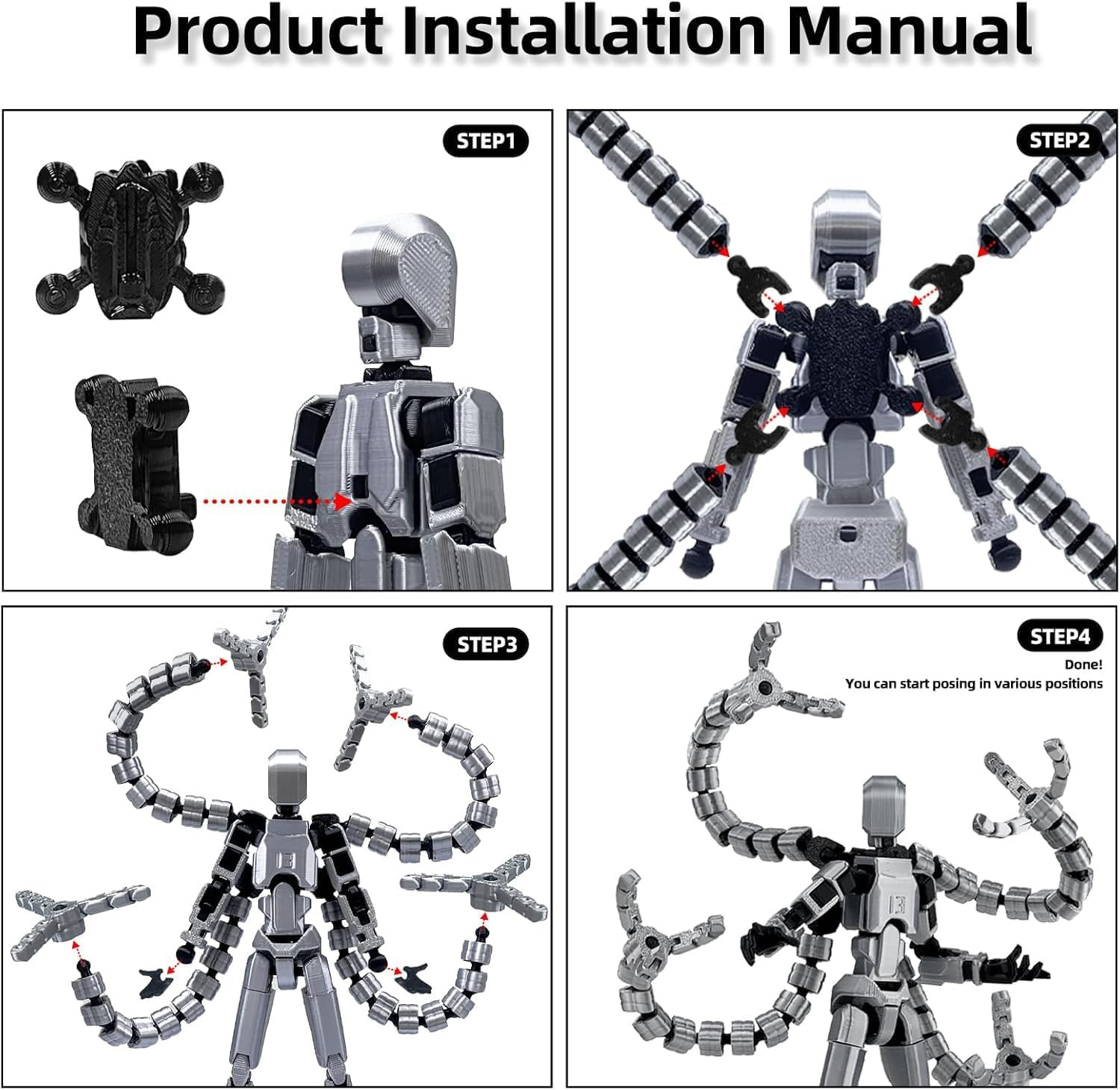 (Assembly Completed) Titan13 Action Figure Set, 7.2 Inch Dummy 13 3D Printed Act
