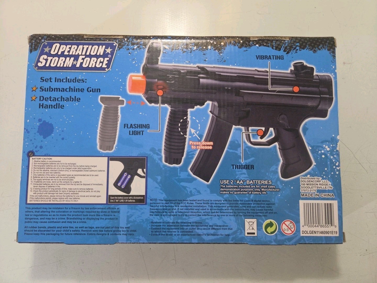 Operation Storm Force ASSAULT Battery Operated Batteries Included TOY Gun Age 5+