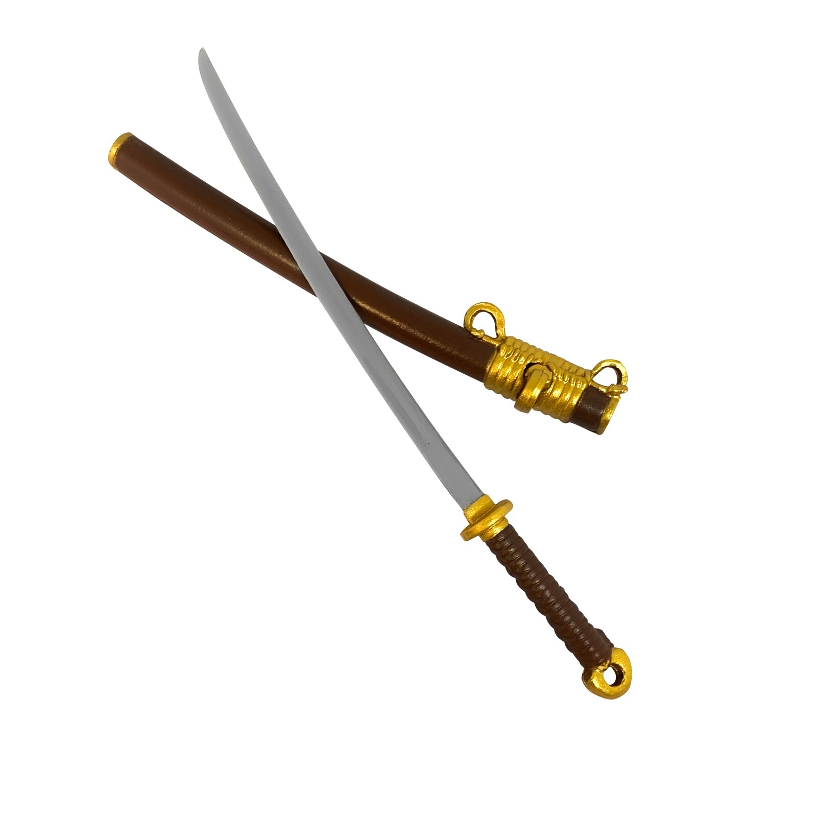 Brown Plastic Toy Katana Sword with Removable Sheath for 6-8 Inch Action Figure