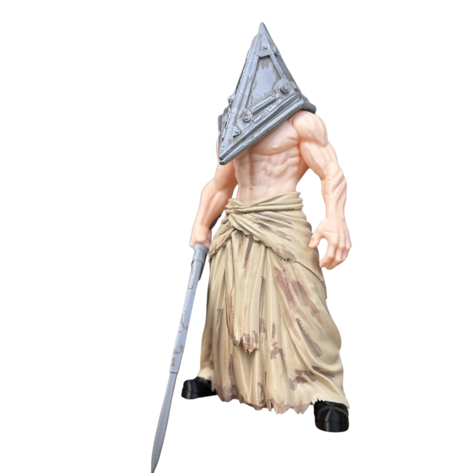 Silent Hill Pyramid Head Plastic Action Figure w Sword Beige/Gray/Black 3D print