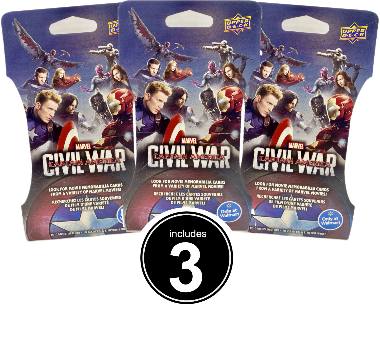 Marvel&rsquo;s Captain America Civil War 2016 Trading Cards includes 3 Booster Packs
