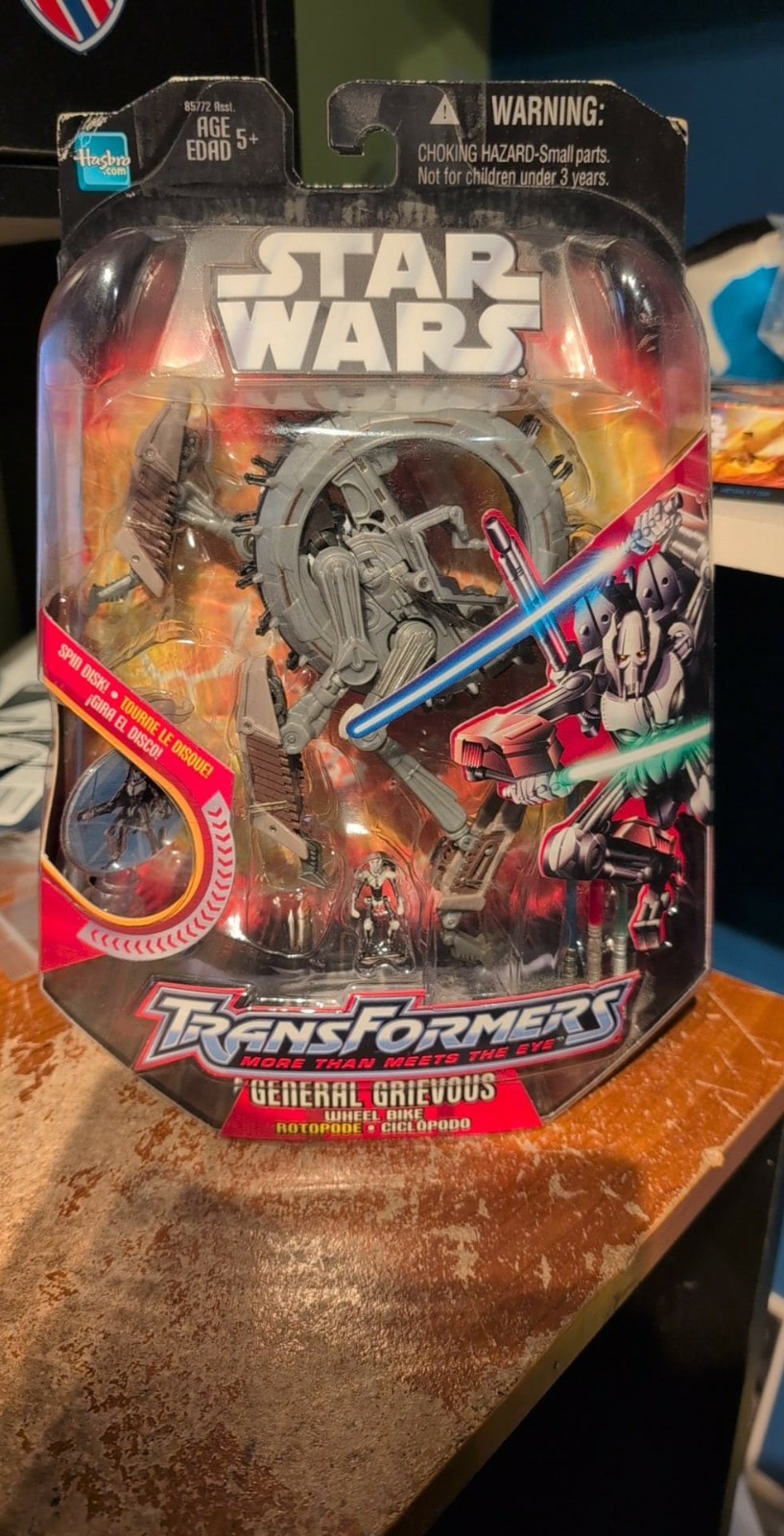 Star Wars Transformers General Grievous Wheel Bike with Spin Disk New 2005