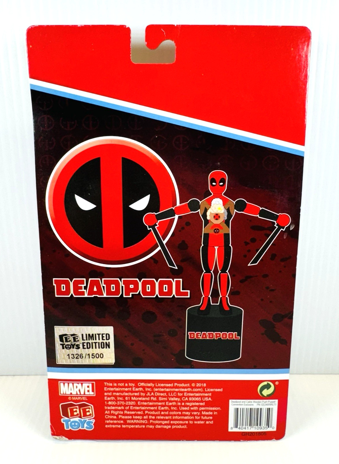 ROB LIEFELD Signed Deadpool & Cable Wooden Push Puppet 2018 SDCC Debut