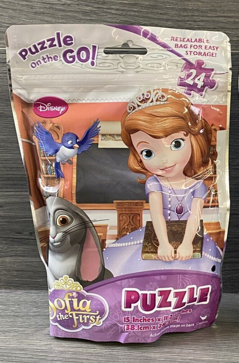Disney Sofia The First 24 Piece 15&Prime; x 11.2&Prime; Puzzle On The Go! Resealable Bag New