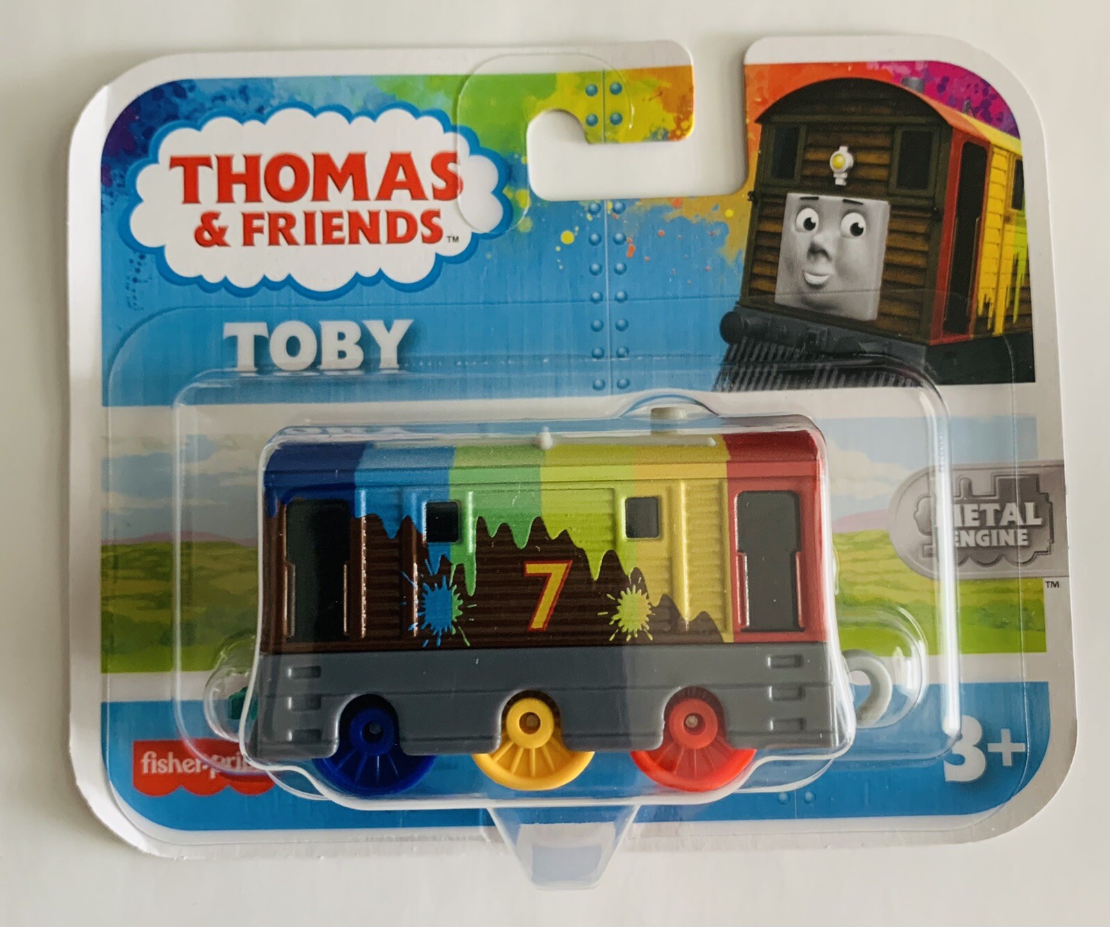 Thomas & Friends Multi-Color TOBY Metal Engine Rainbow Paint Diecast GYV65