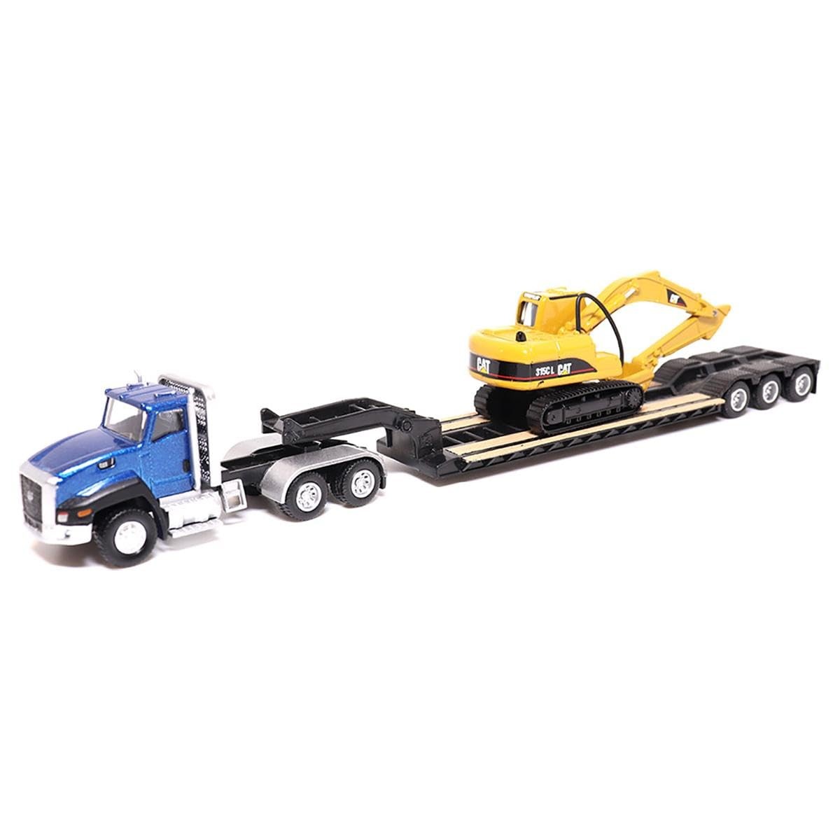 1/87 Caterpillar CT660 Day Cab with Lowboy Trailer & 315C Excavator Model