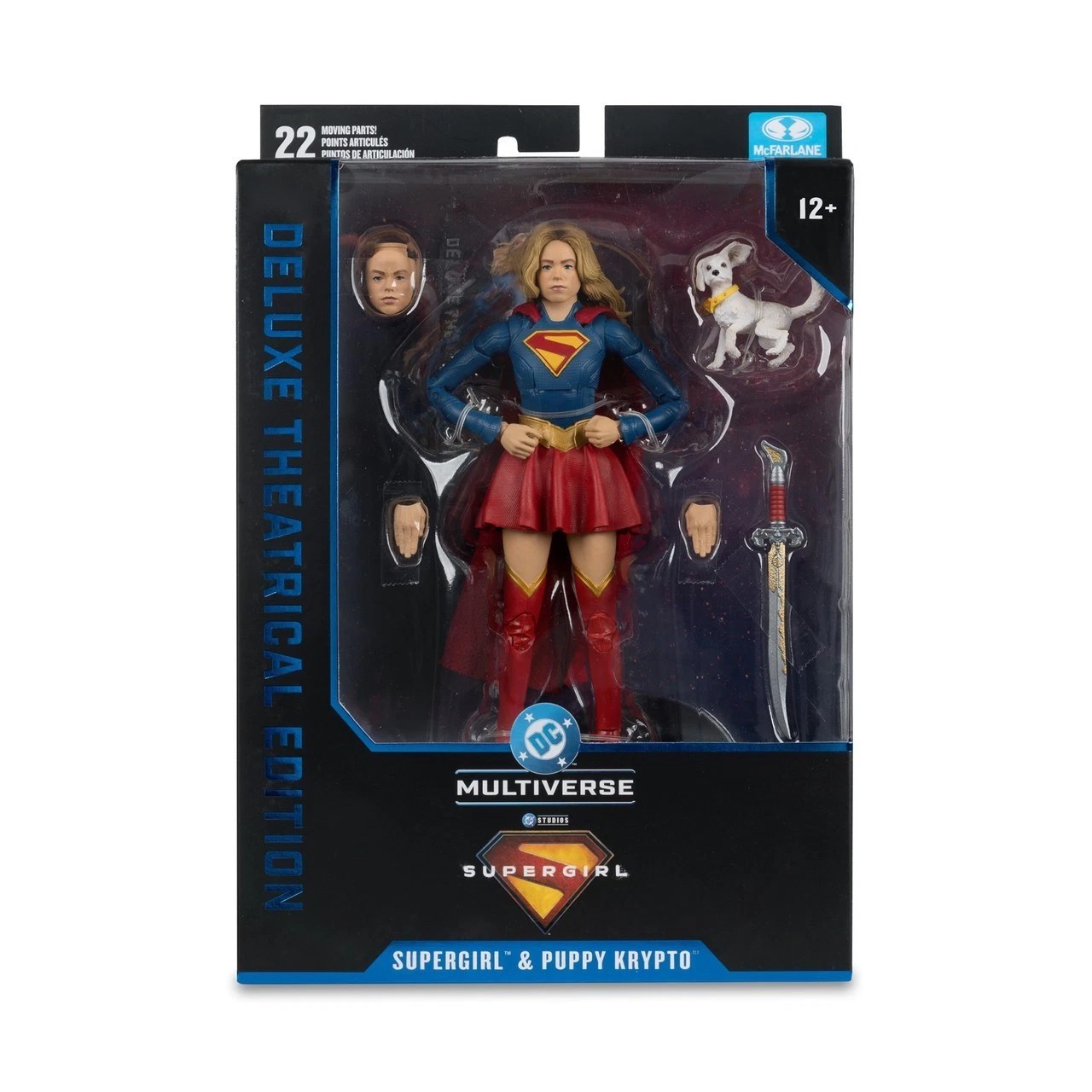 SUPERGIRL & PUPPY KRYPTO ( DELUXE THEATRICAL ED. ) DC MULTIVERSE ACTION FIGURE