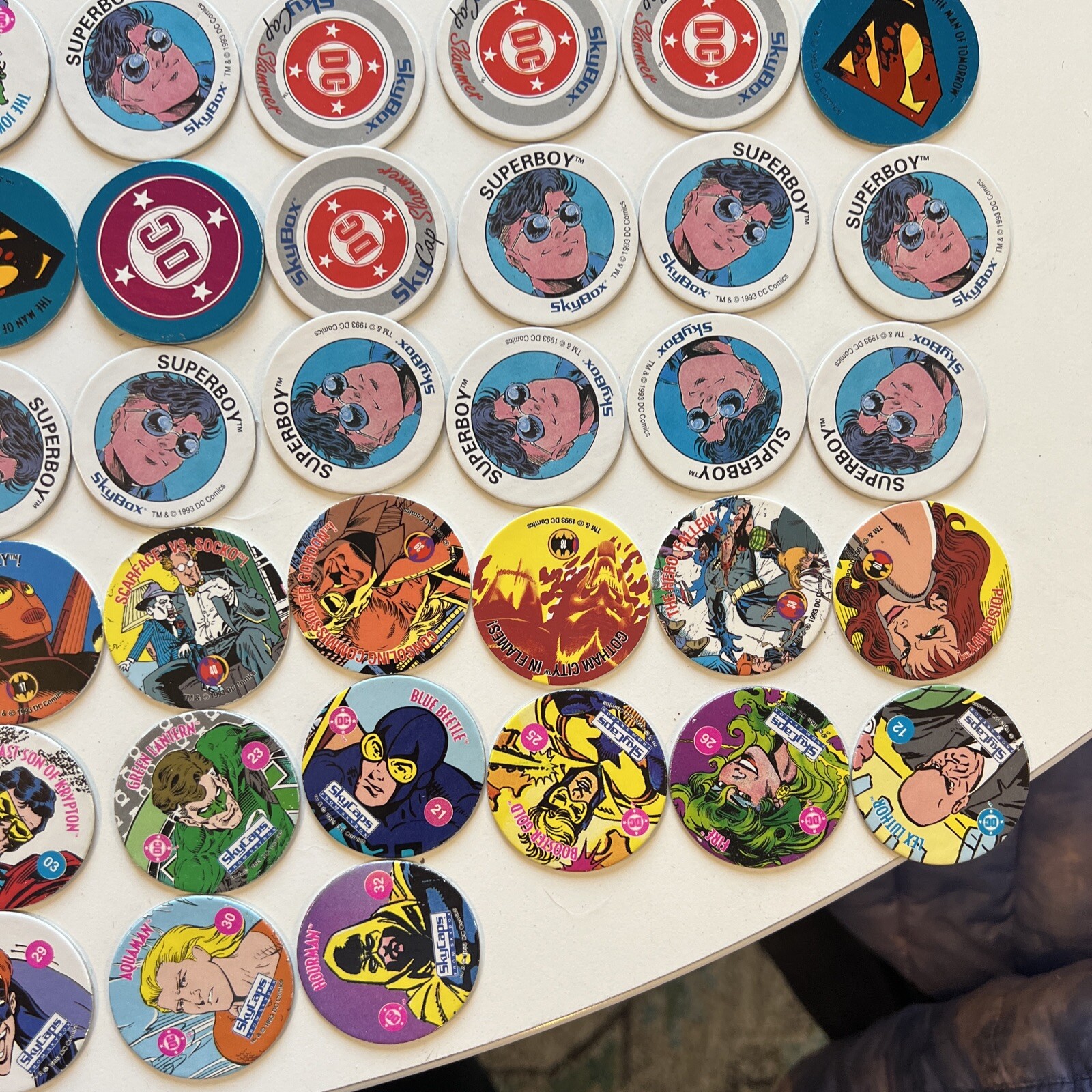 HUGE DC Comics POGS Milk Caps Lot Superman Batman Shazam Green Lantern Joker