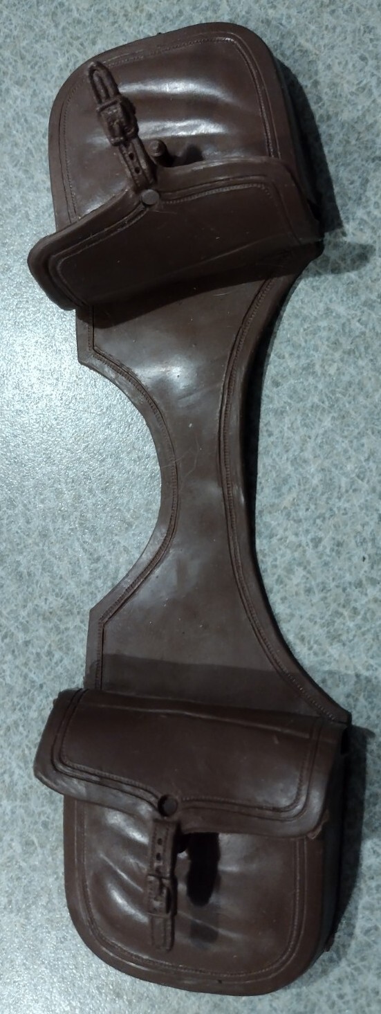 1960&rsquo;s-70&rsquo;s Marx Johnny West Complete Brown Saddle Bags w/Skirt Good Cond Intact