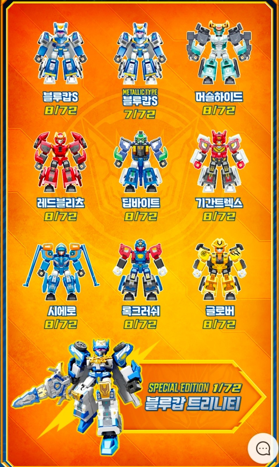Metal Cardbot S Random Blocks Mini Figure Transformer Robot Toy SAMG 9Types 6cm