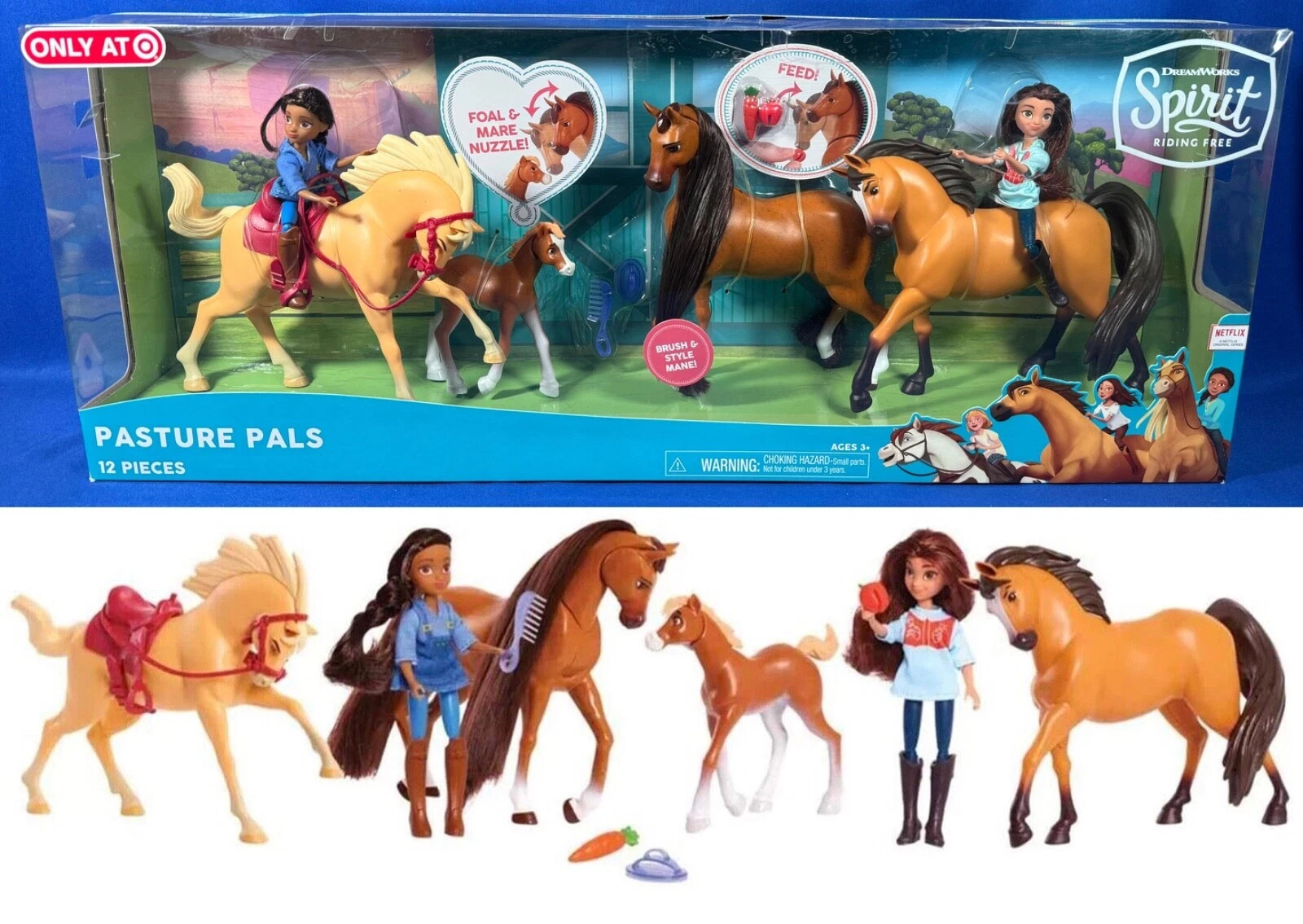 New PASTURE PALS – SPIRIT Riding Free LUCKY Abigail PRUDENCE 3 Horses FOAL MARE