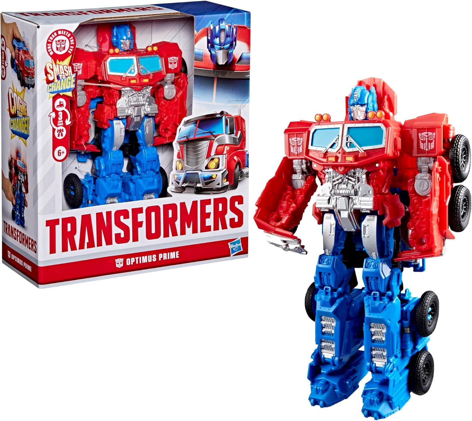 Transformers Smash Changers Optimus Prime Action Figure, Changes from Robot Toy