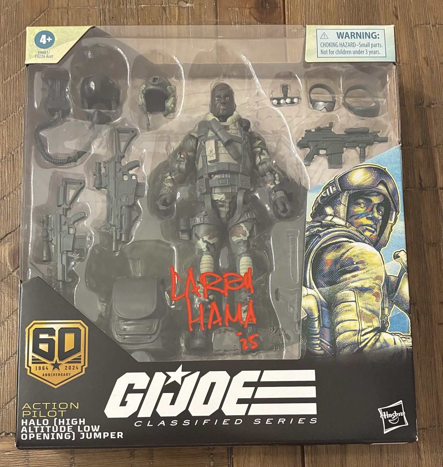Larry Hama Signed 2024 GI Joe 60th Anniversary HALO Action Figure Beckett BAS
