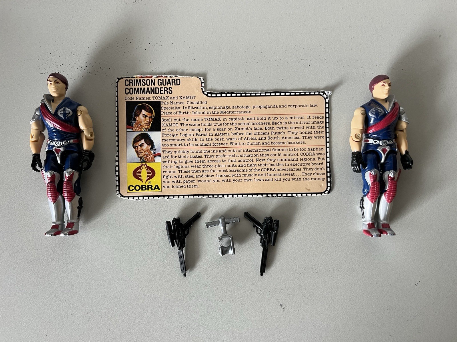 GI Joe Tomax & Xamot 1985 Hasbro Figures 100% Complete* NO STRING Near Mint!