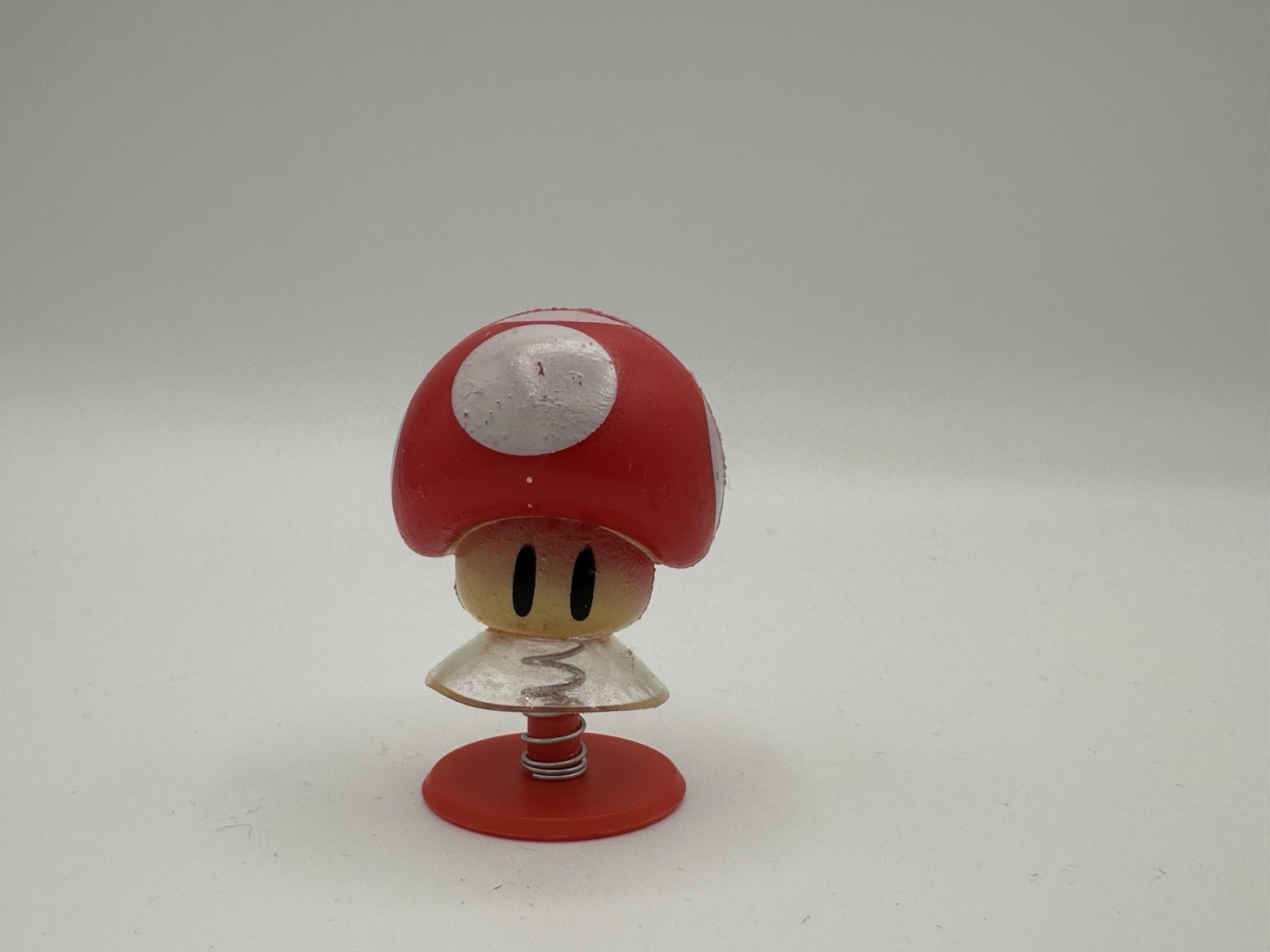 Mario Super Bros Spring Popper Jumping Toy Spring Power Up Red Mushroom 2 in.