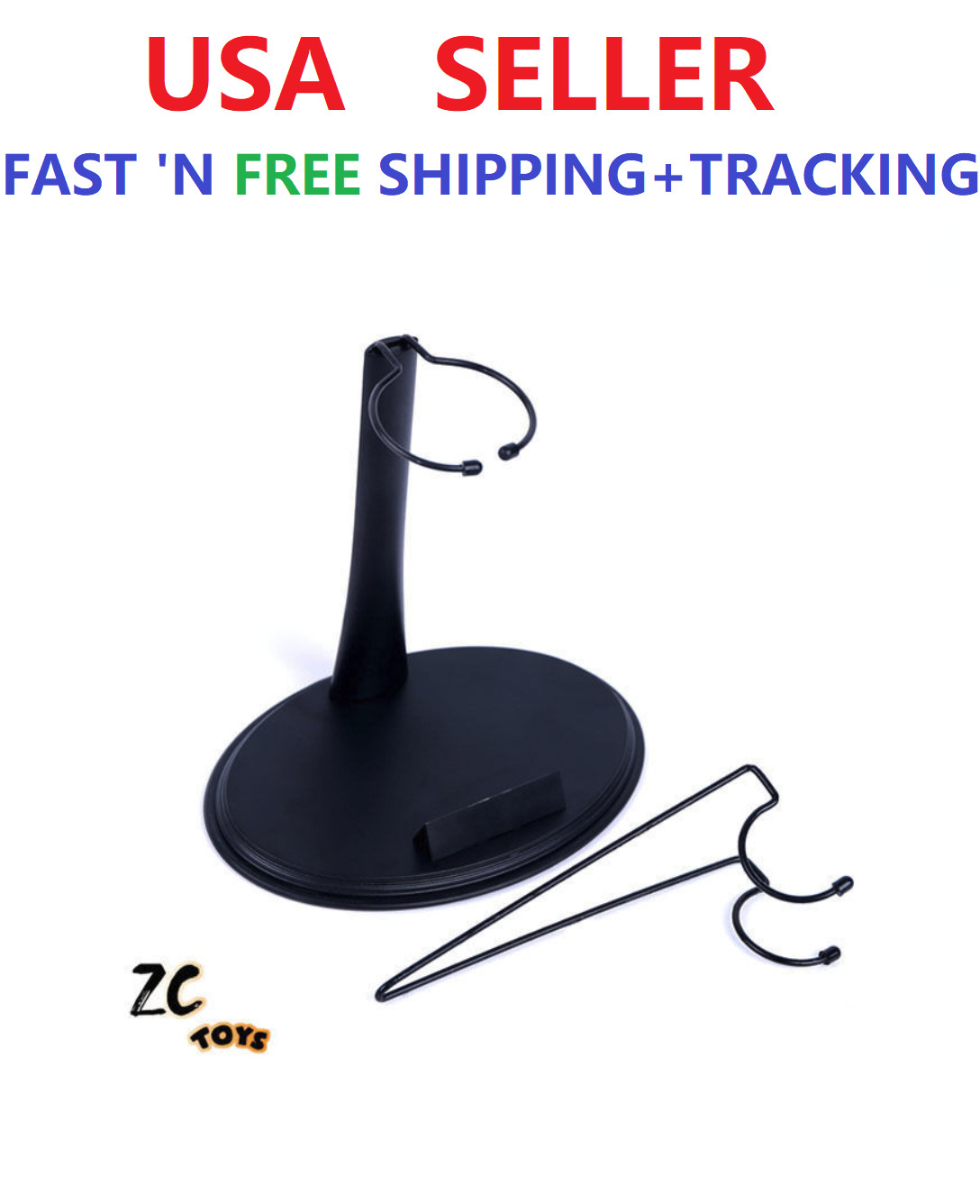 1/6 scale Action Figure display Stand w/ U & C hook Adjustable Height