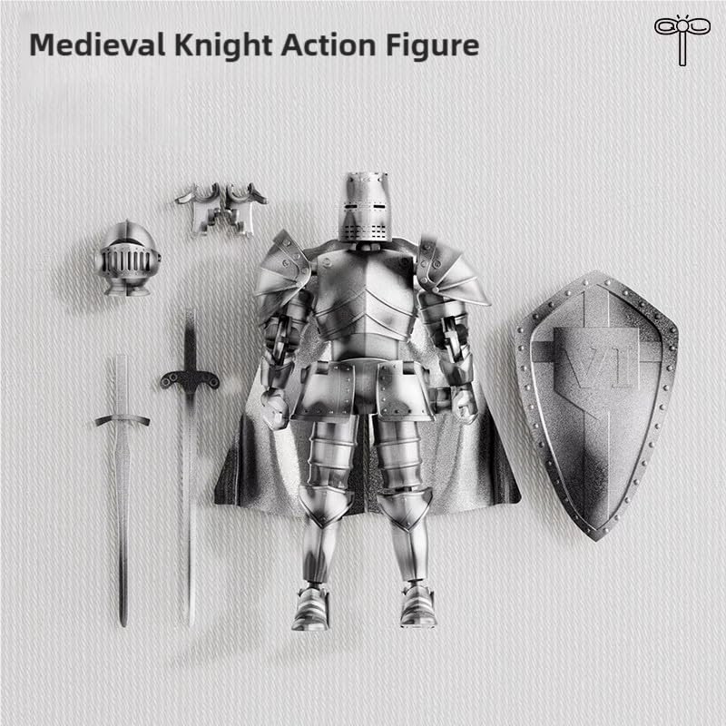Medieval Action Figures,Knight Armor Action Figure,Multi-Jointed Movable Robo…