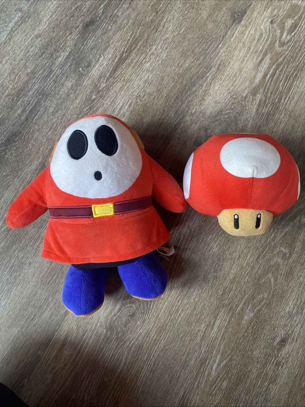 Super Mario Shy Guy 10 Inch and Power-Up Mushroom 5 Inch Plush Set of 2